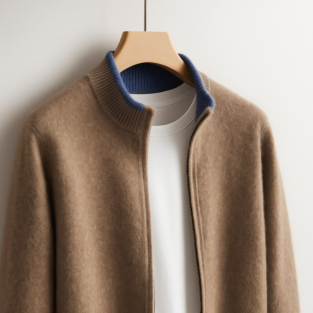 HARVEY ELEGANT WOOL ZIP JACKET