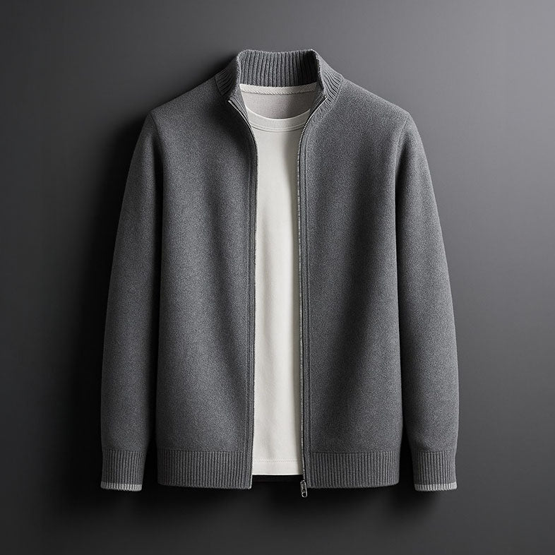 HARVEY ELEGANT WOOL ZIP JACKET